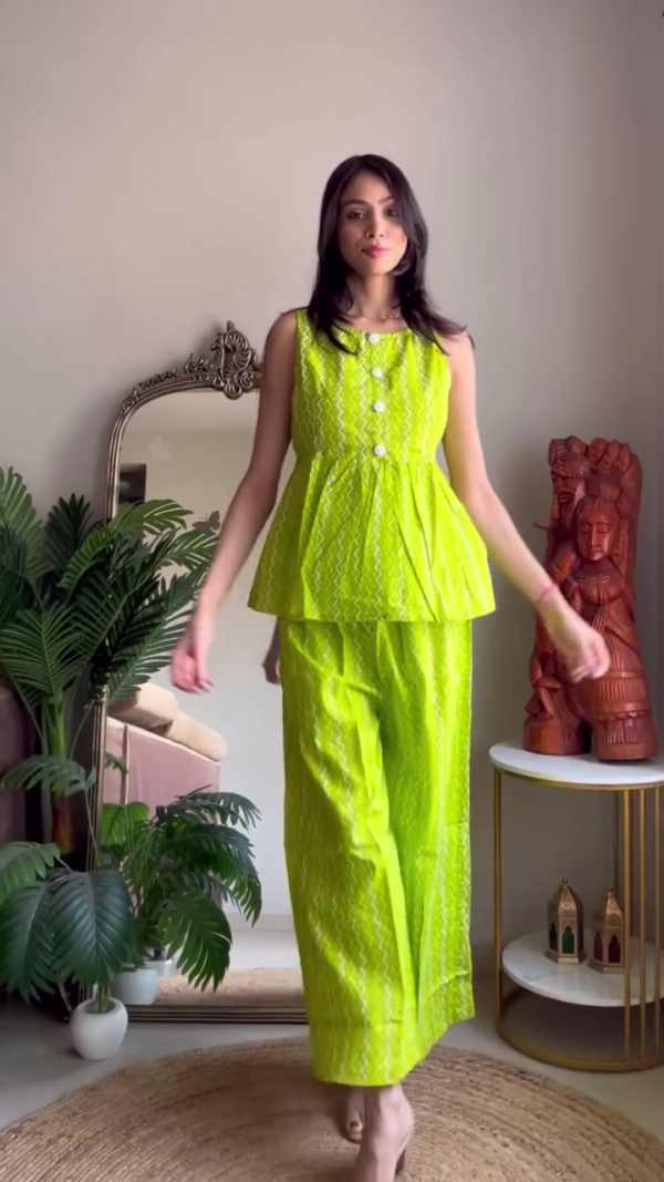 Lime Green Sleeveless Co-ord Set – Summer Chic & Comfy 🍋 - Image 2