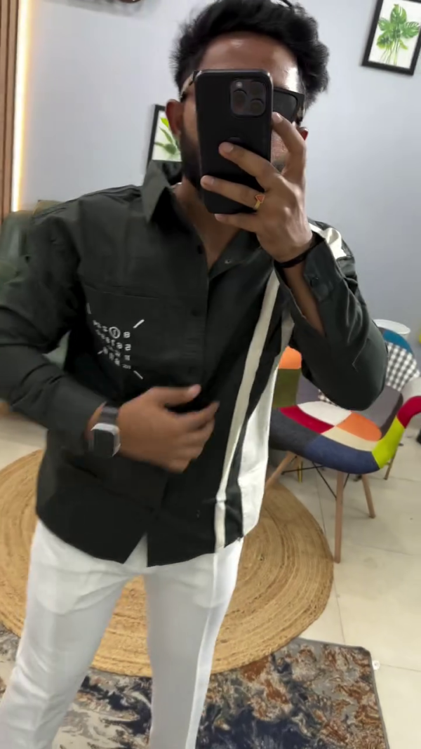 Dual-Tone Street Style Shirt – Bold Urban Vibe - Image 3