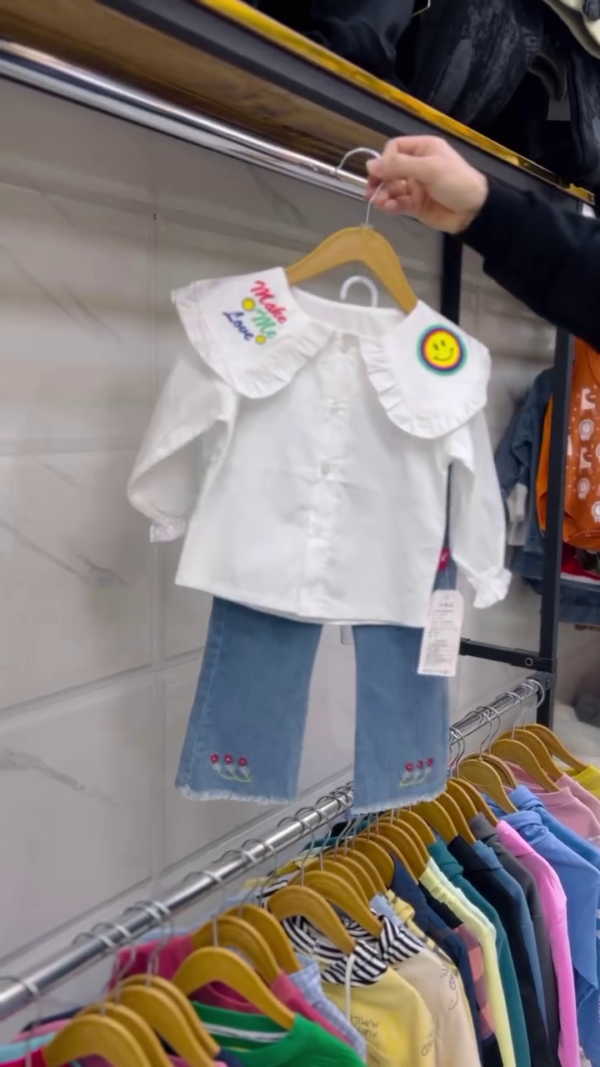 Stylish Boys’ Casual Set – Denim Jeans & Button-Up Shirt (1–4 Years) - Image 2