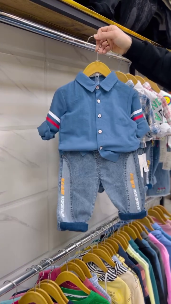 Stylish Boys’ Casual Set – Denim Jeans & Button-Up Shirt (1–4 Years) - Image 5