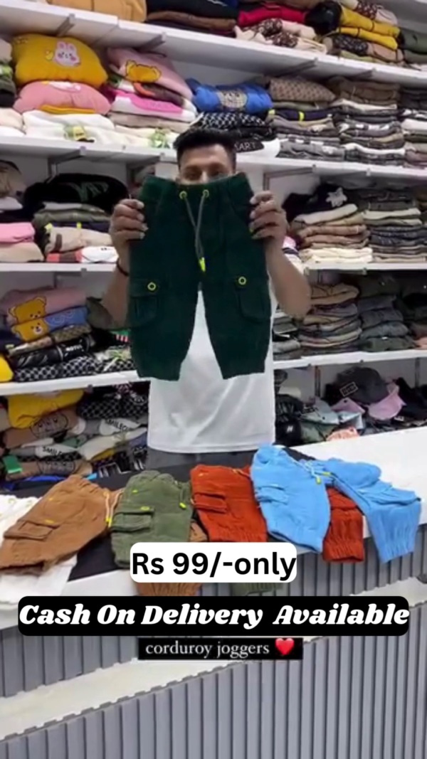 Kids’ Corduroy Cargo Joggers – Only ₹99! | COD Available 💥 - Image 6
