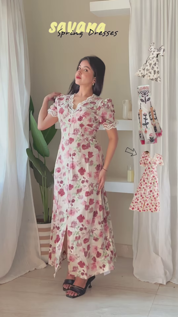 🌿 Boho Bloom Puff-Sleeve Dress - Image 3