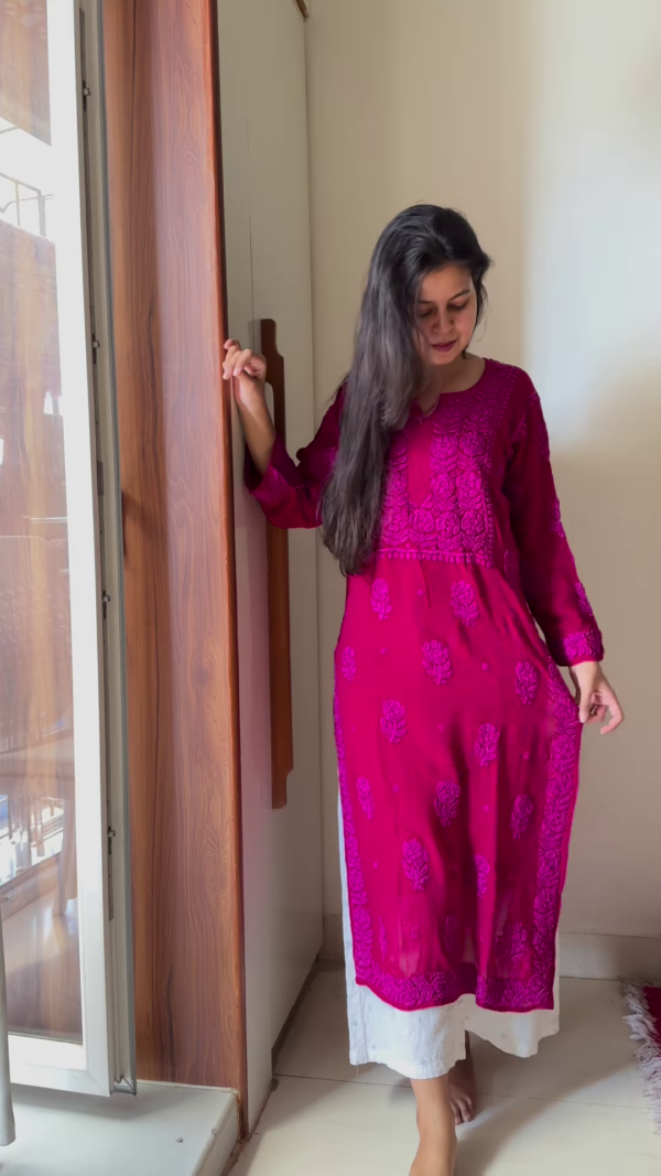 💖 Pretty in Pink – Embroidered Kurta 💖 - Image 2
