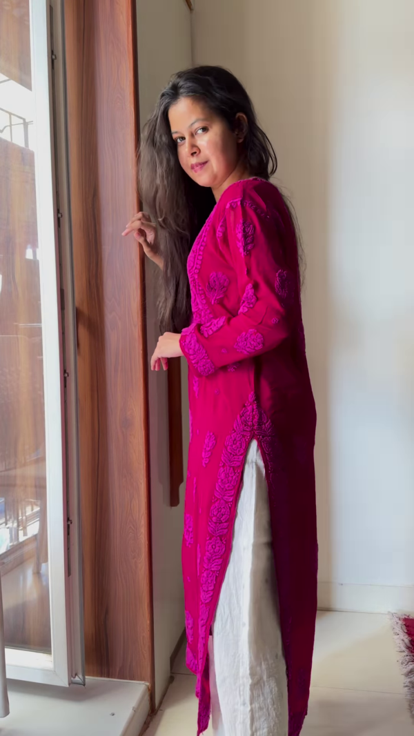 💖 Pretty in Pink – Embroidered Kurta 💖 - Image 3