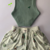Adorable White Ribbed Tank Top and Shorts Set with Red Hearts - 6 Colors Available - Image 3