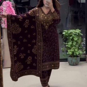 Gorgeous Purple & Red Georgette Embroidery Sequence Salwar Suit – A Perfect Fusion of Elegance and Tradition