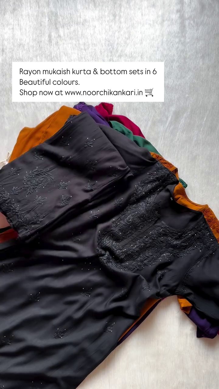 Handcrafted Rayon Muqaish Dyed Chikankari Kurtis – A Fusion of Traditional Craft and Contemporary Style - Image 2