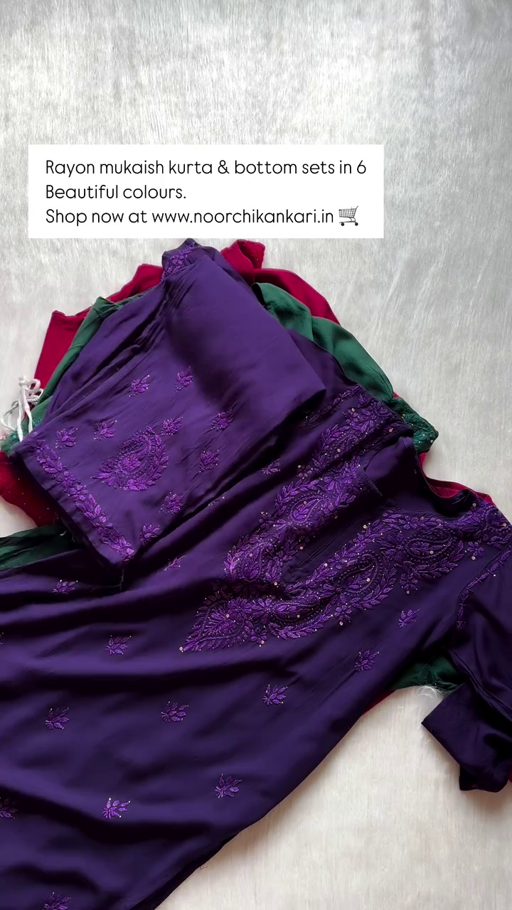 Handcrafted Rayon Muqaish Dyed Chikankari Kurtis – A Fusion of Traditional Craft and Contemporary Style - Image 4
