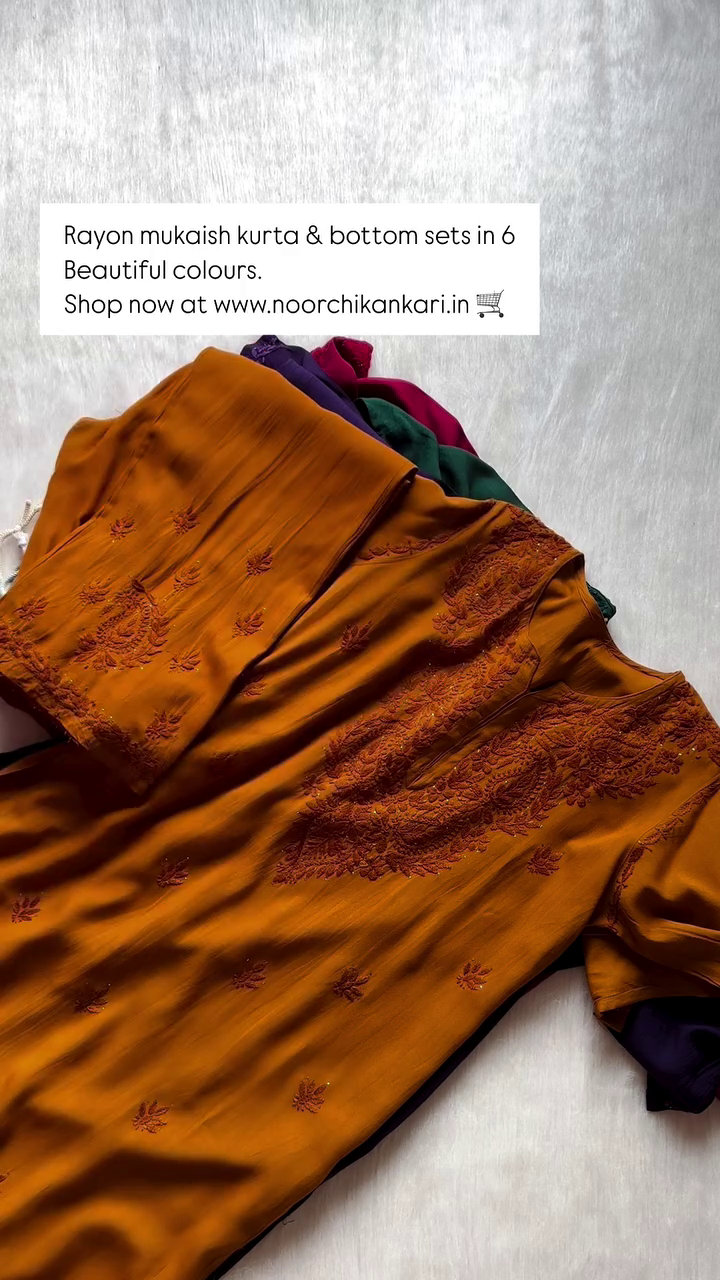 Handcrafted Rayon Muqaish Dyed Chikankari Kurtis – A Fusion of Traditional Craft and Contemporary Style - Image 5
