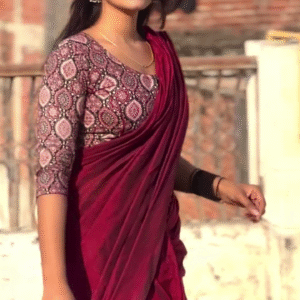 Dark Pink Mangalagiri Plain Cotton Saree – A Beautiful Blend of Tradition and Comfort