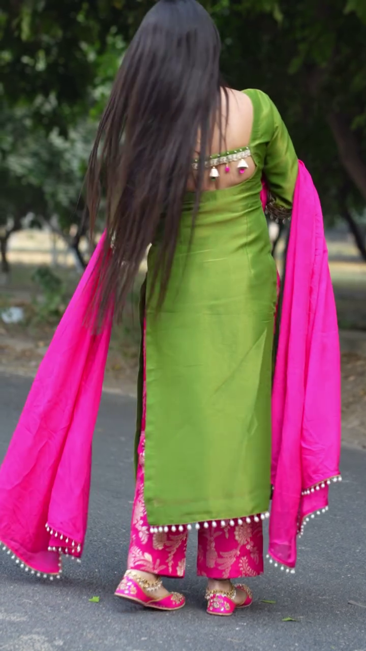 Women Printed Viscose Rayon Gown Kurta with Silk Dupatta – A Stylish Blend of Comfort and Elegance - Image 3