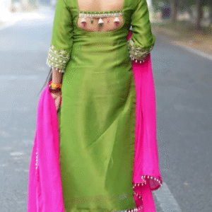 Women Printed Viscose Rayon Gown Kurta with Silk Dupatta – A Stylish Blend of Comfort and Elegance