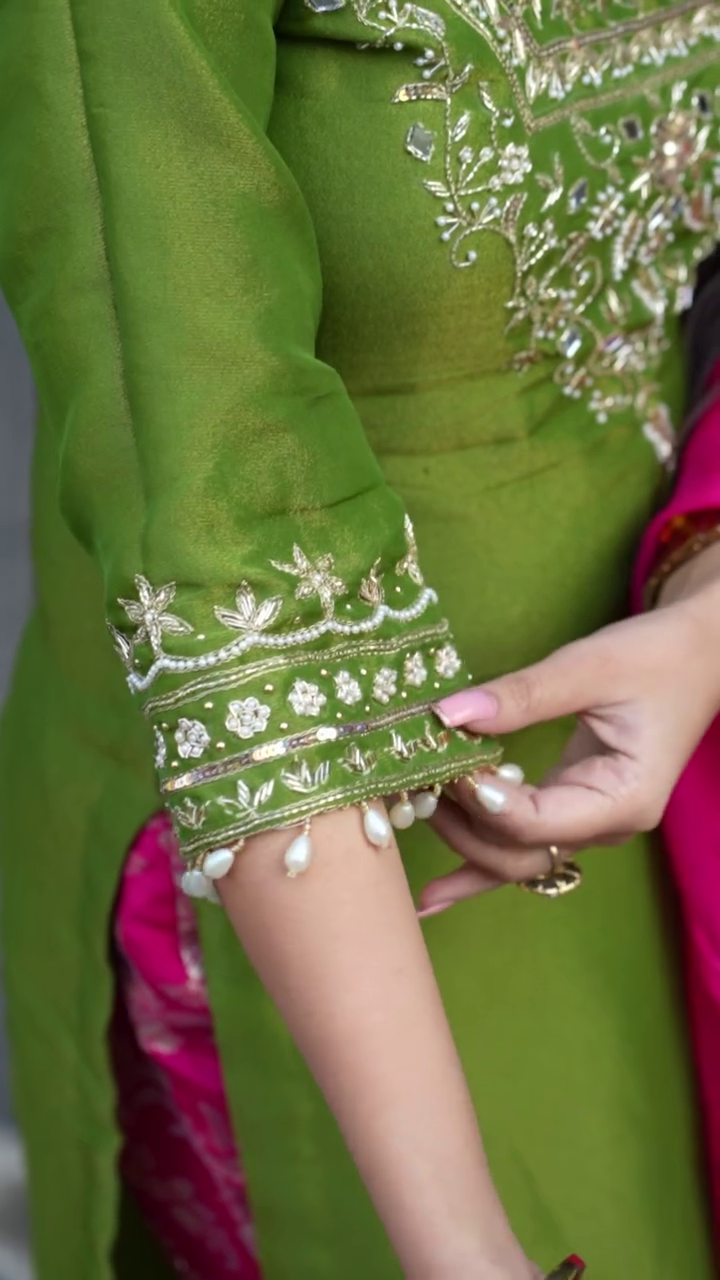 Women Printed Viscose Rayon Gown Kurta with Silk Dupatta – A Stylish Blend of Comfort and Elegance - Image 4