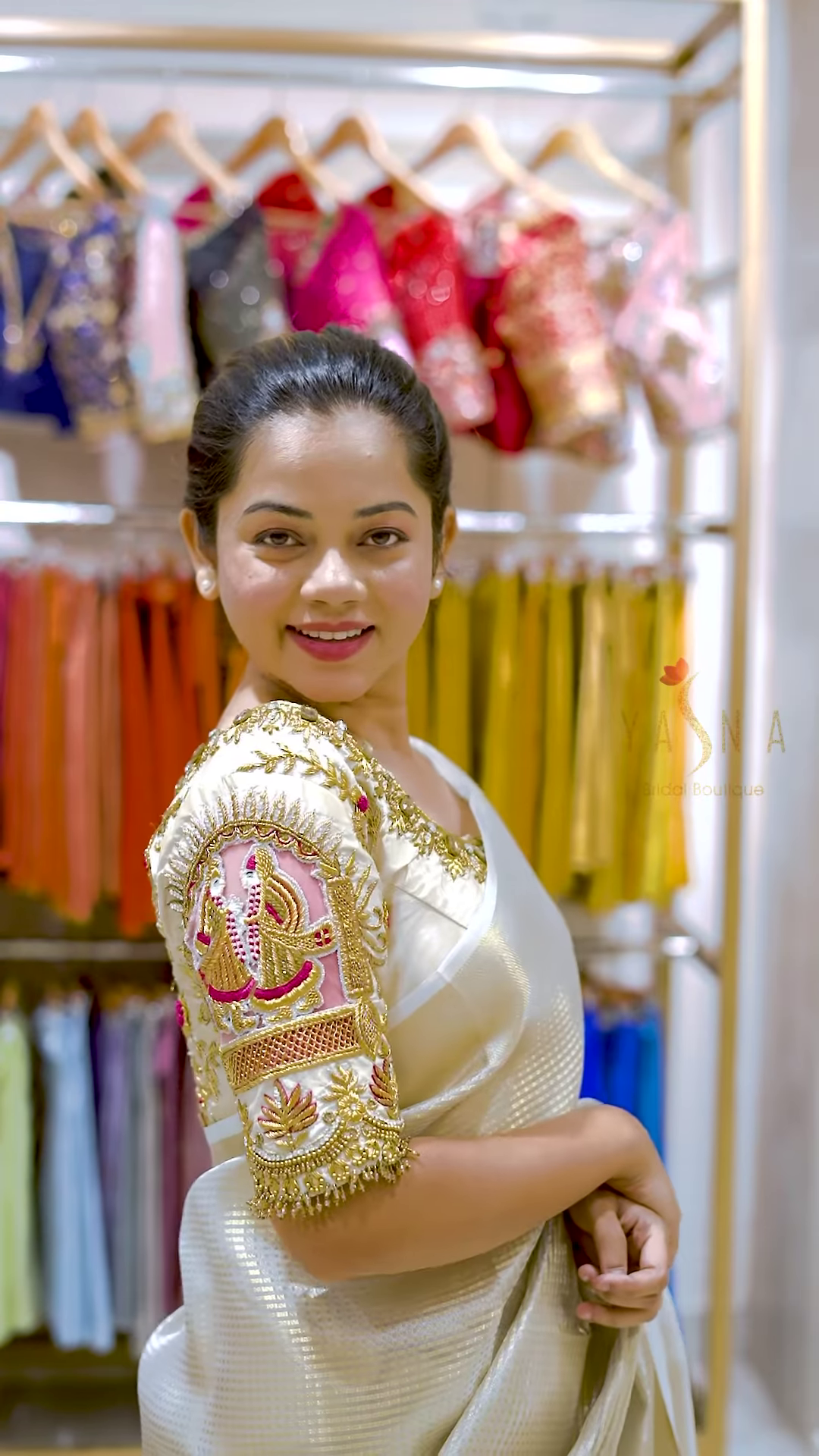 Kerala Kasavu Pure Cotton White Cream Saree with Multicolor Blouse – A Traditional Masterpiece with a Modern Twist - Image 7