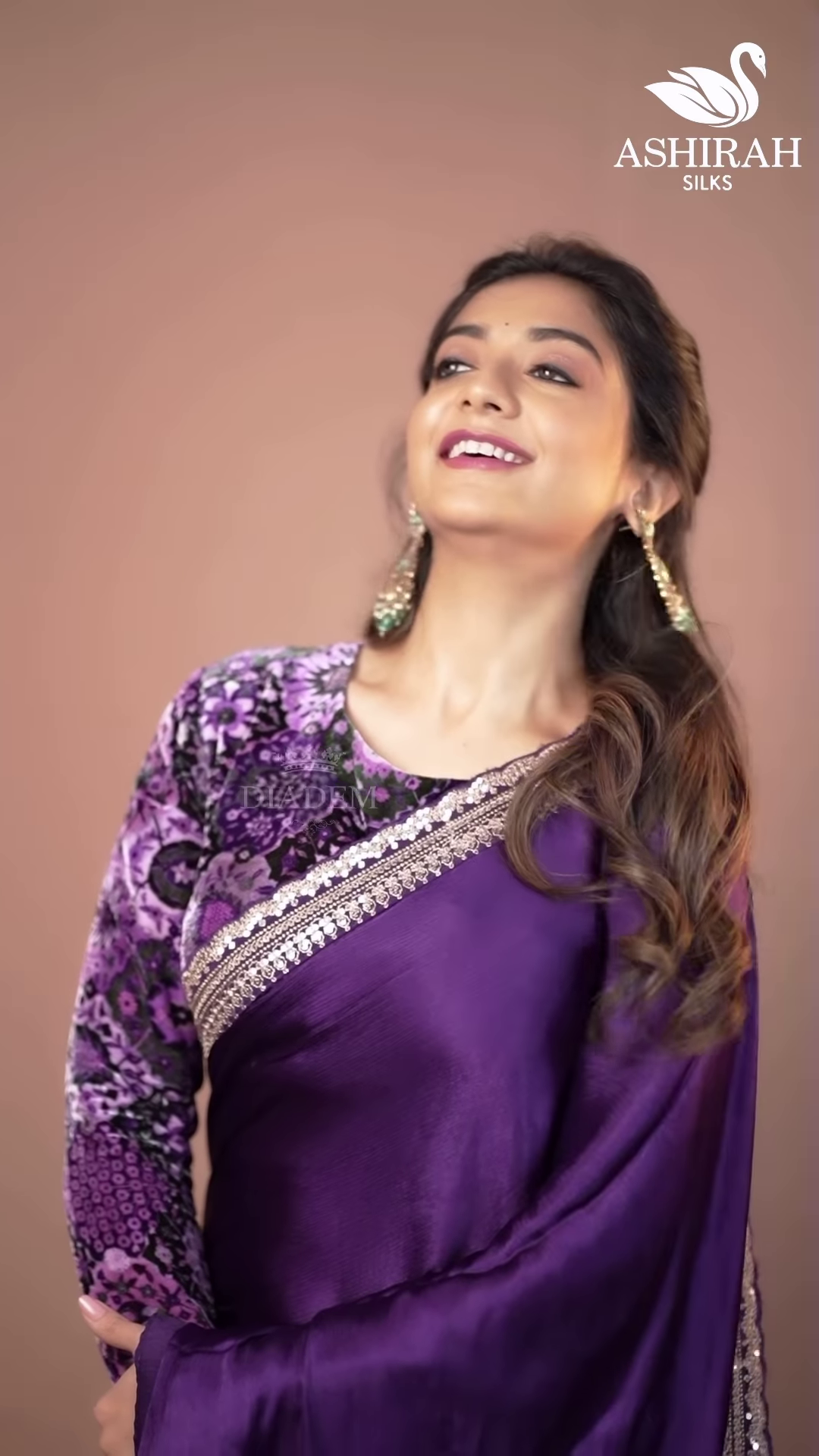 Purple Silk Zari Embroidered Saree Set – A Regal Ensemble of Tradition and Luxury - Image 2