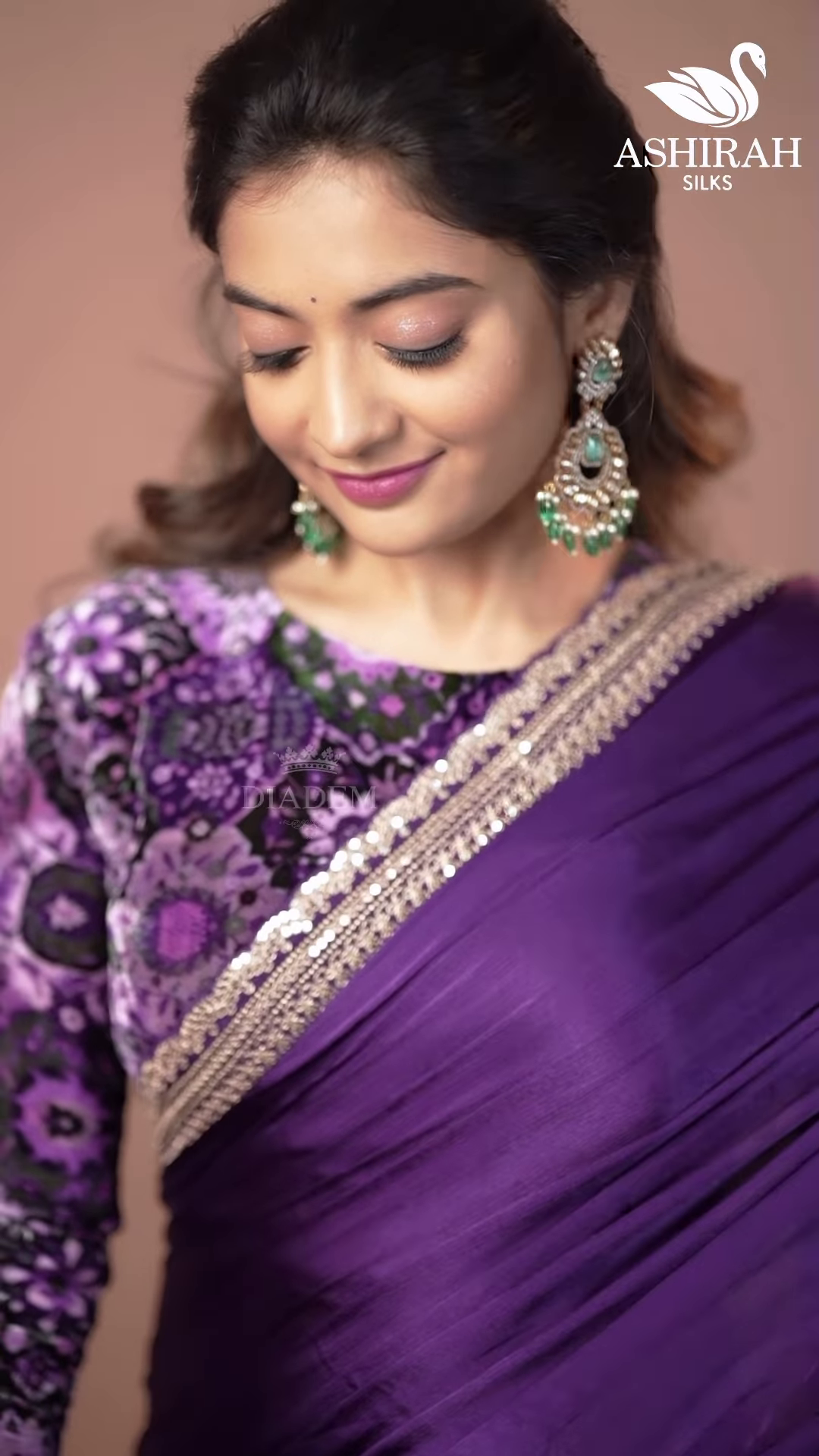 Purple Silk Zari Embroidered Saree Set – A Regal Ensemble of Tradition and Luxury - Image 5