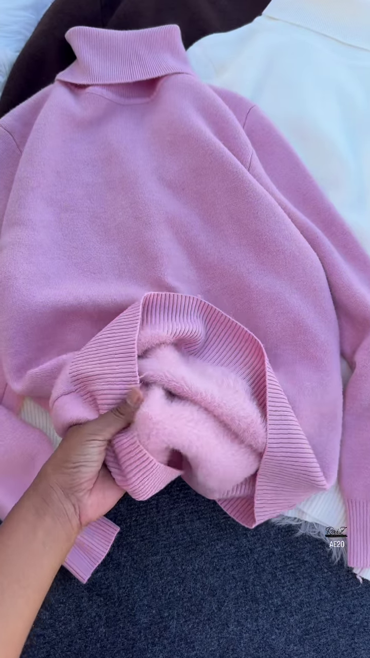 ❄️ Cozy Fur-Cuff Turtleneck Sweater – Multi-Color Warmth & Style - Image 5