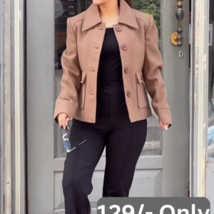 Metro Ease: Brown Jacket & Monochrome Base Ensemble