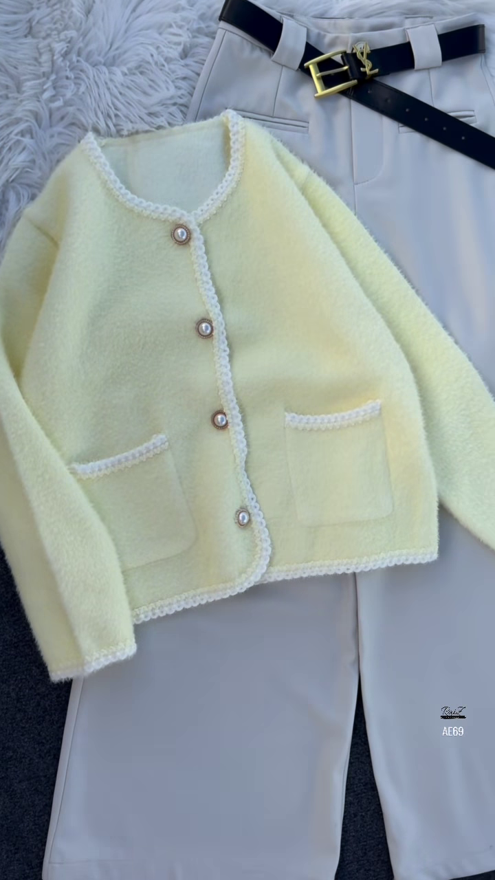 Pearl-Button Bouclé Cardigan | Soft Luxe, Everyday Polish ✨