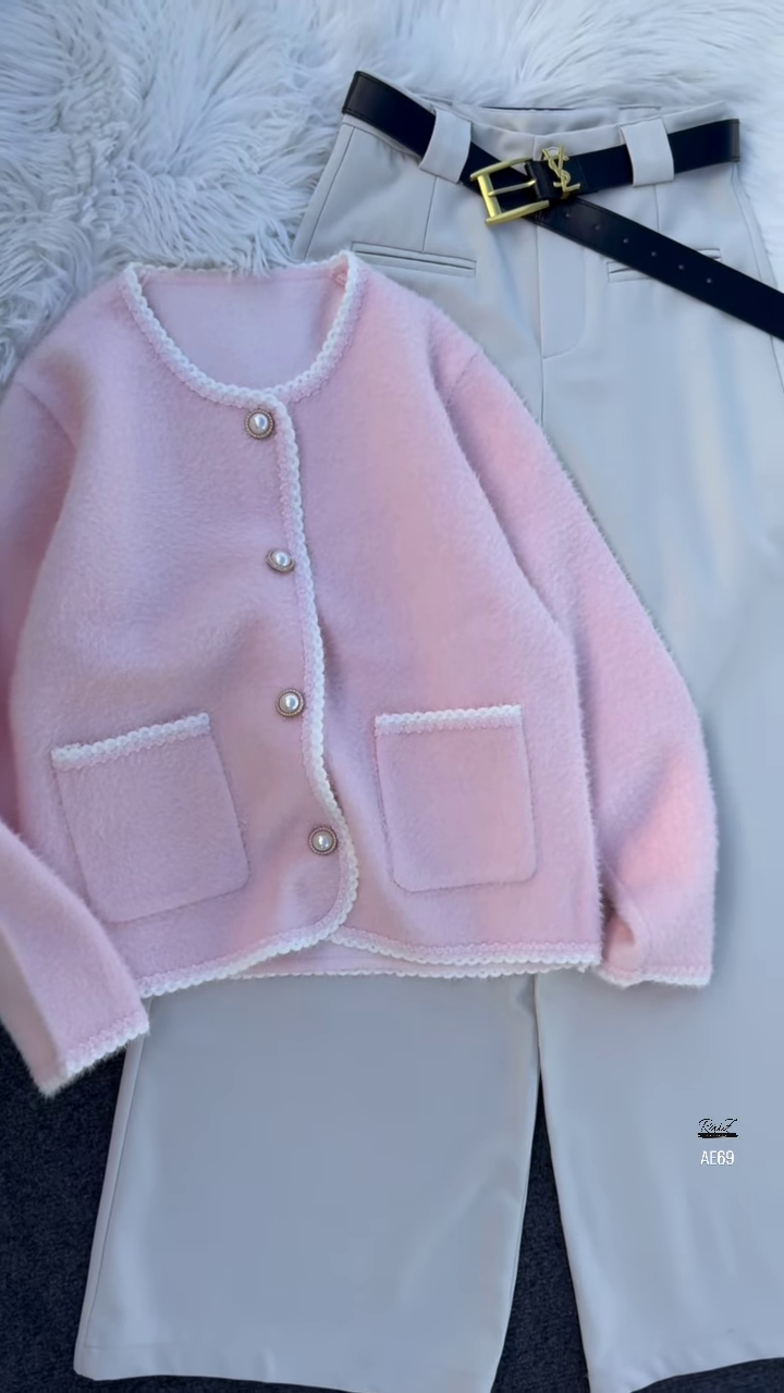 Pearl-Button Bouclé Cardigan | Soft Luxe, Everyday Polish ✨ - Image 2