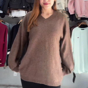 Oversized V‑Neck Knit | Cloud‑Soft, Effortlessly Cool ☁️✨