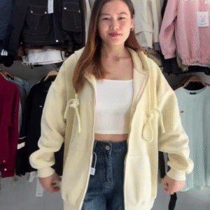 Oversized Drawcord Zip Hoodie | Plush Warmth, Street Ease 🧥✨