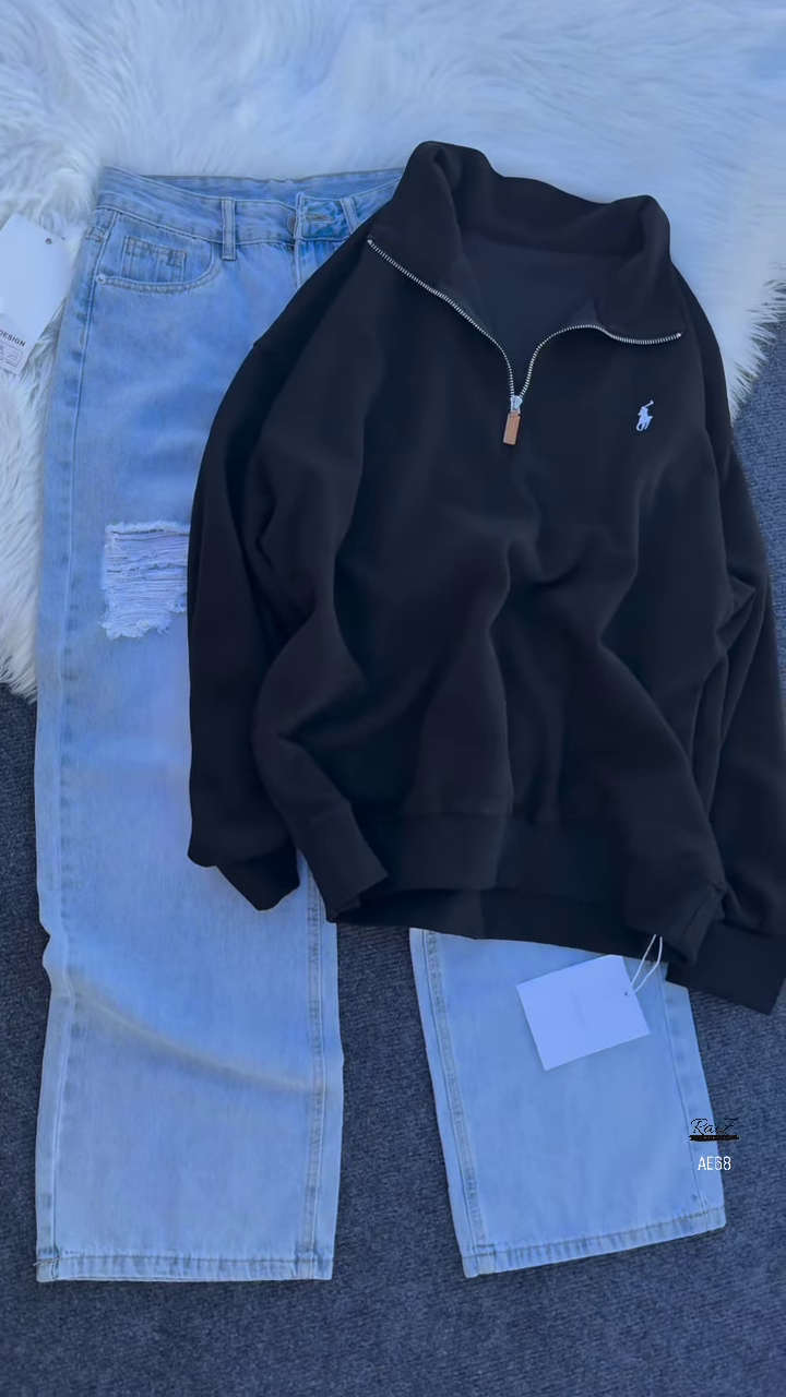 Half‑Zip Fleece Sweatshirt | Sporty Ease, All‑Day Comfort ⚡🧶