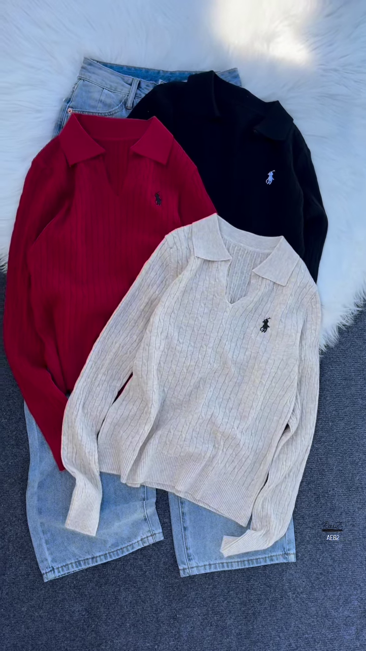 Collared Cable Knit Top | Refined Sporty, Feather‑Soft ✨ - Image 2