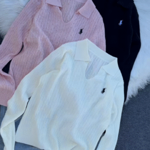 Collared Cable Knit Top | Refined Sporty, Feather‑Soft ✨