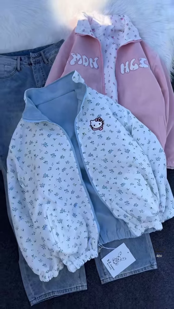 Reversible Floral Windbreaker | Sweet Sporty, Two‑in‑One Charm 🌸✨ - Image 2