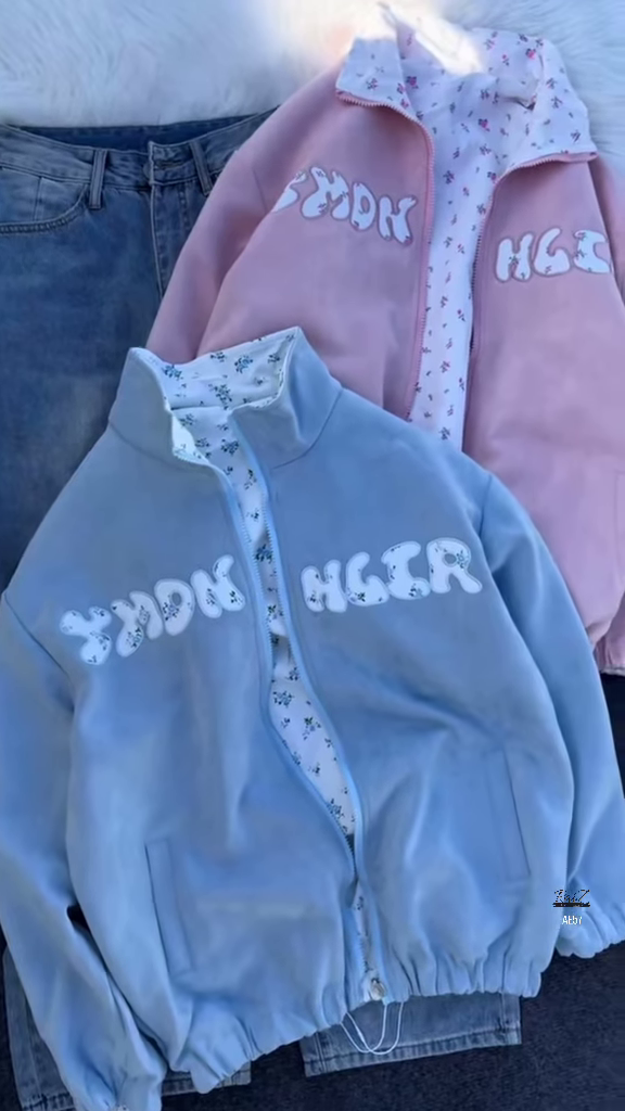 Reversible Floral Windbreaker | Sweet Sporty, Two‑in‑One Charm 🌸✨