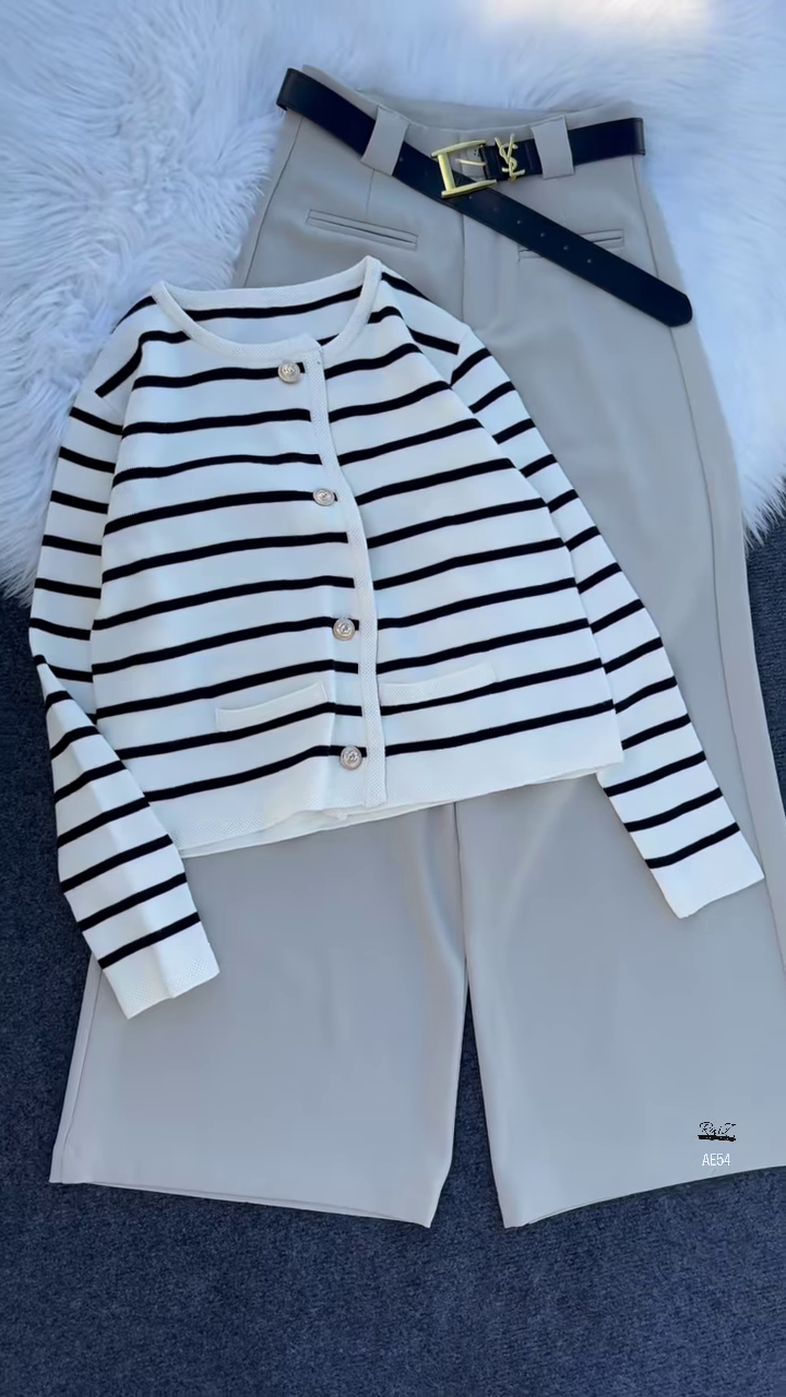 Breton Stripe Cardigan | Fresh Lines, Parisian Ease ✨ - Image 2