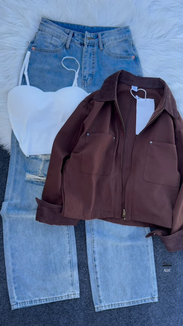 Cord‑Collar Workwear Jacket | Cropped Utility, Modern Ease ✨ - Image 2