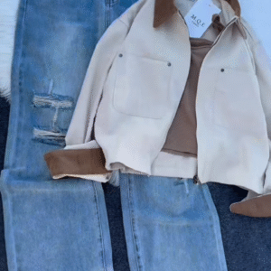 Cord‑Collar Workwear Jacket | Cropped Utility, Modern Ease ✨