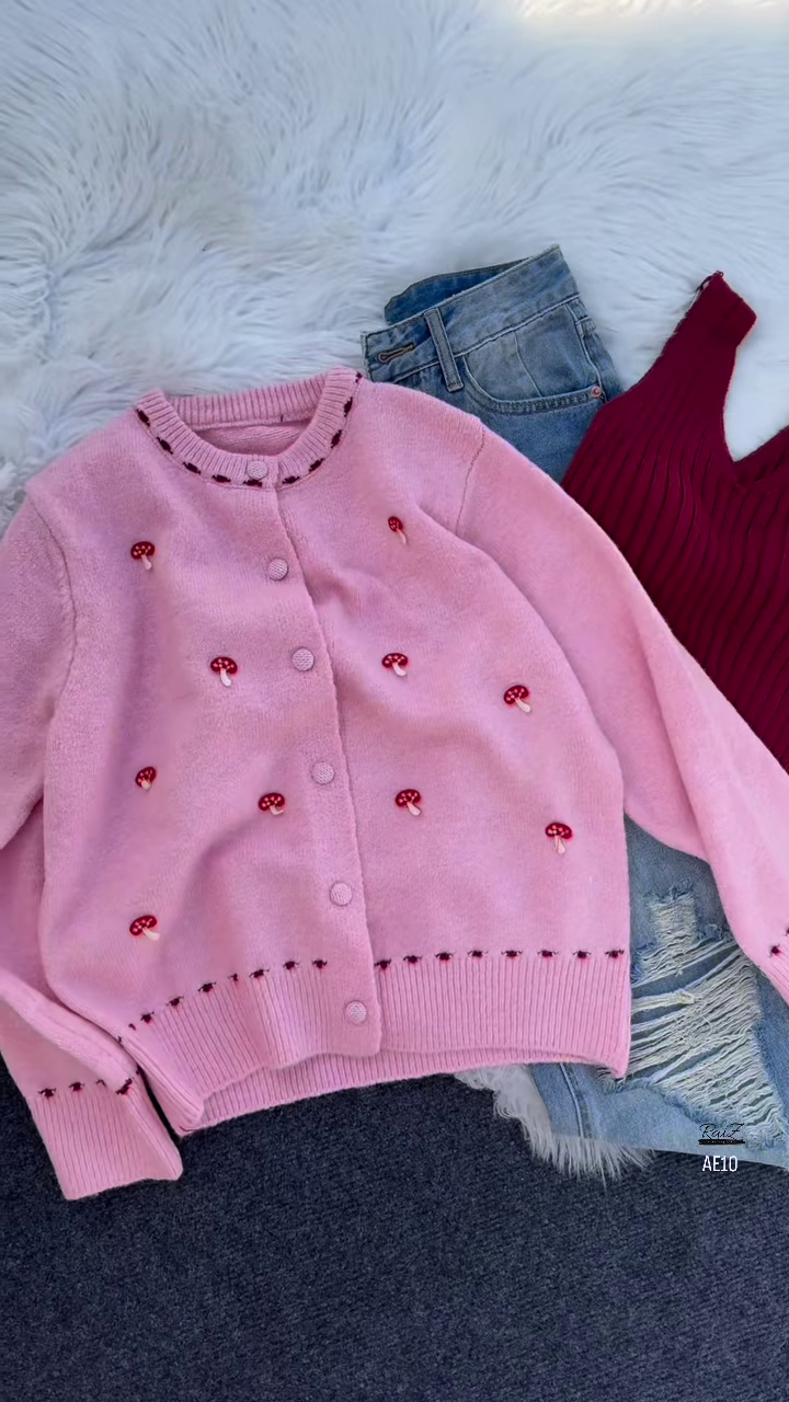 Whimsical Mushroom Knit Cardigan Collection ๐ - Image 2