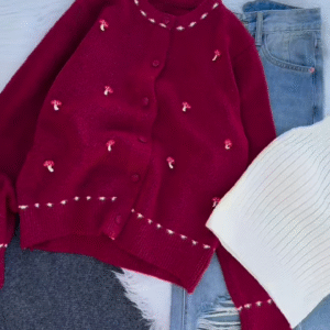 Whimsical Mushroom Knit Cardigan Collection 🍄