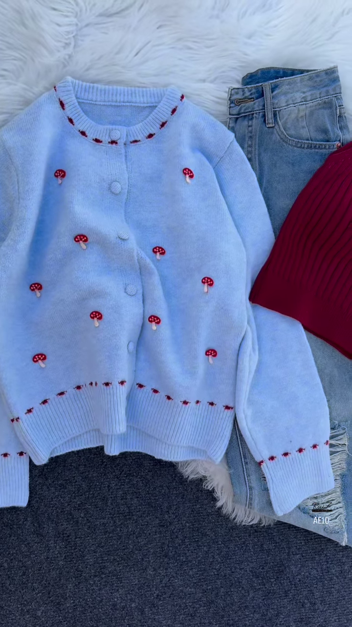 Whimsical Mushroom Knit Cardigan Collection ๐ - Image 4