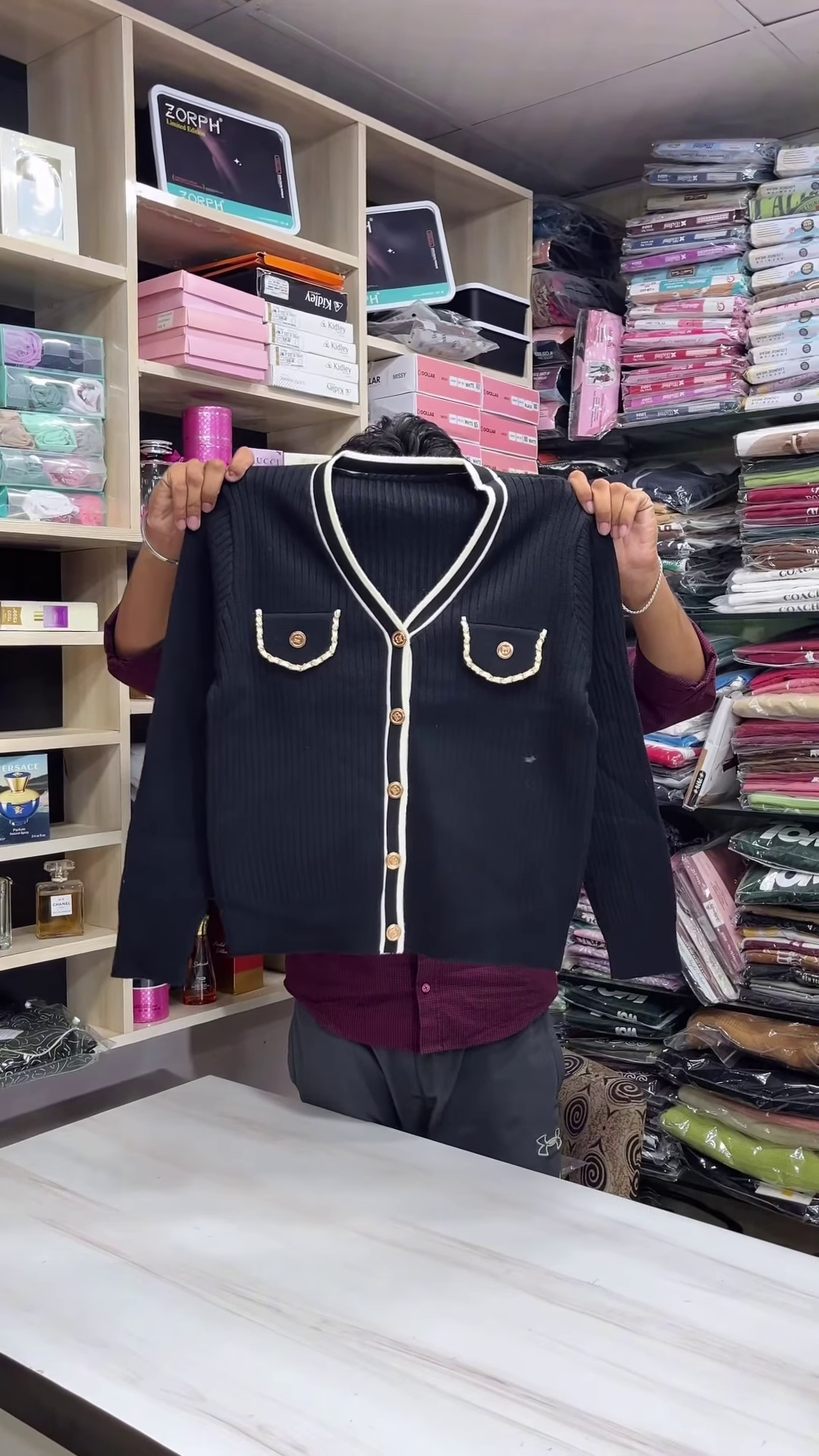 Chic Chain-Trim V-Neck Cardigan ✨ - Image 2