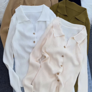 Polished Rib Collar Cardigan ✨