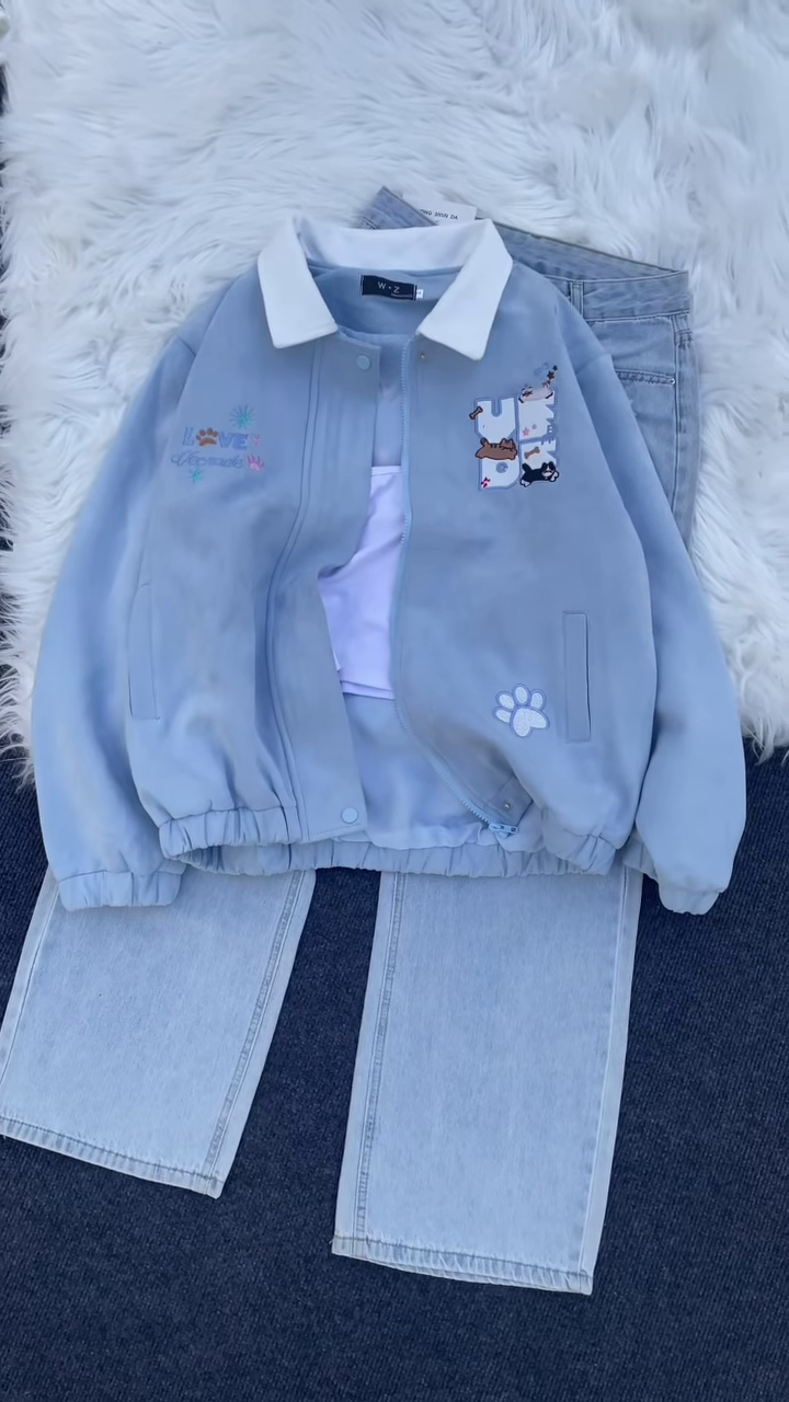 Pet‑Patch Bomber | Playful Print, Everyday Cozy 🐾