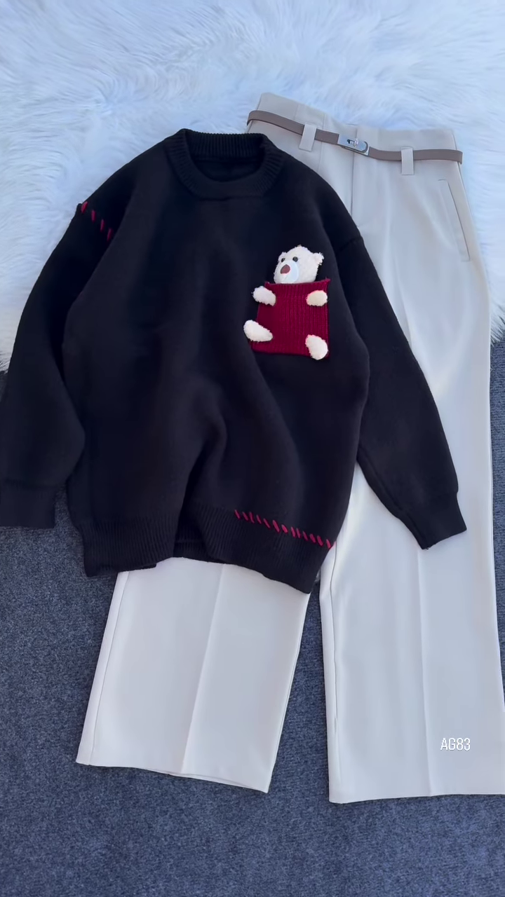 Teddy Pocket Knit | Playful Warmth, Cloud‑Soft Feel 🧸 - Image 2