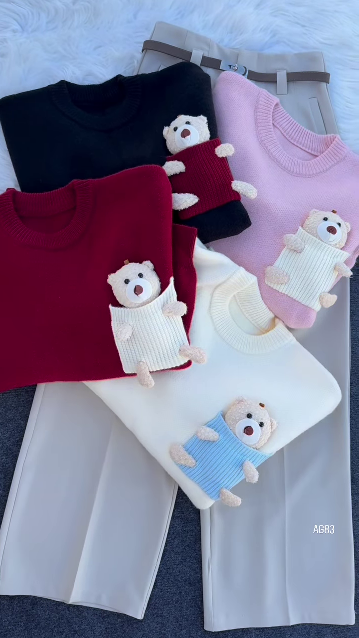 Teddy Pocket Knit | Playful Warmth, Cloud‑Soft Feel 🧸