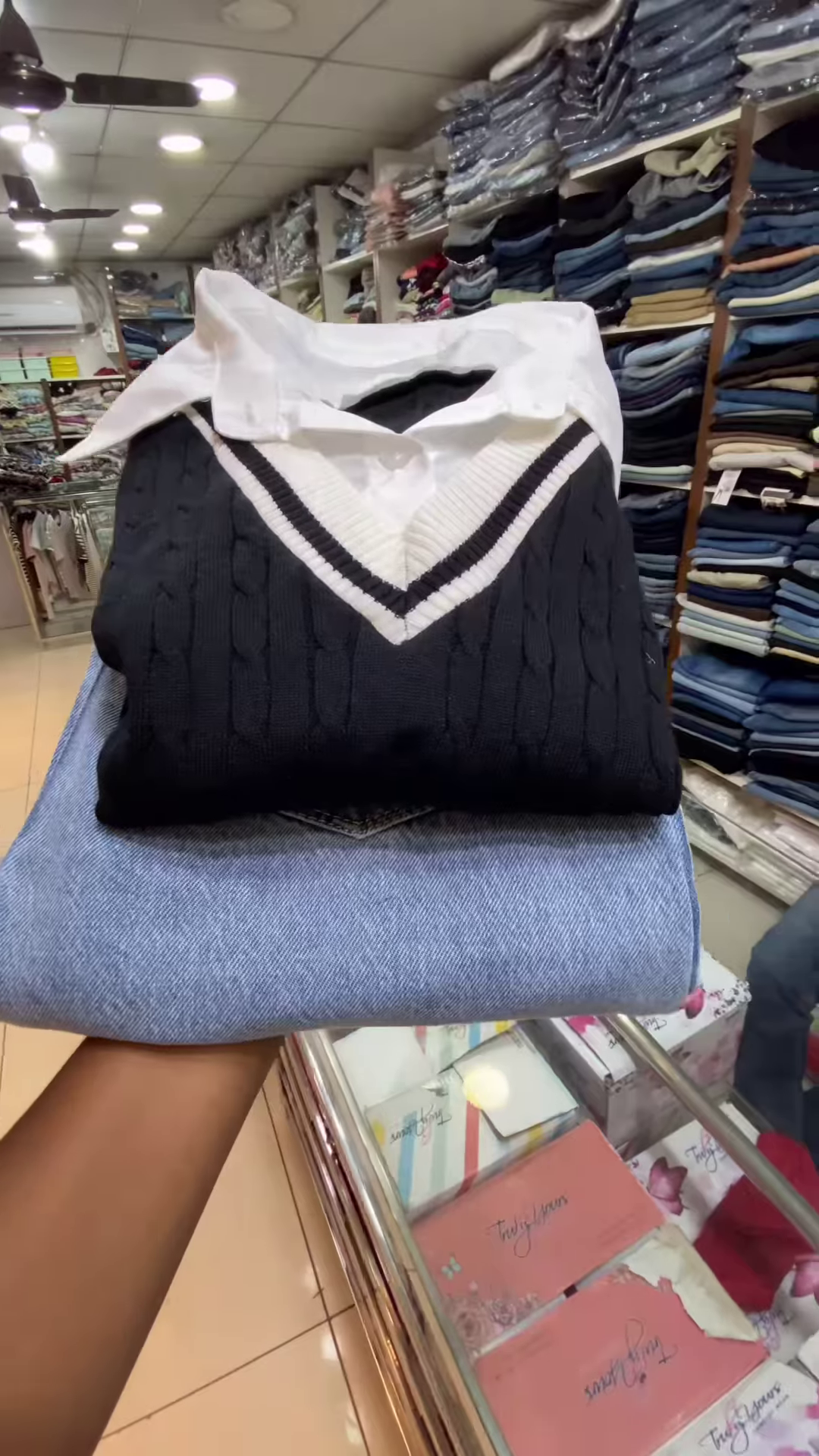 Preppy Knit + Denim Skirt Set | Polished, Playful, Effortless ✨ - Image 2