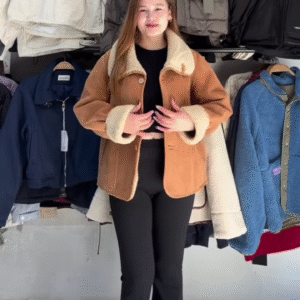 Shearling‑Lined Suede Jacket | Toasty, Timeless, Two‑Way ❄️