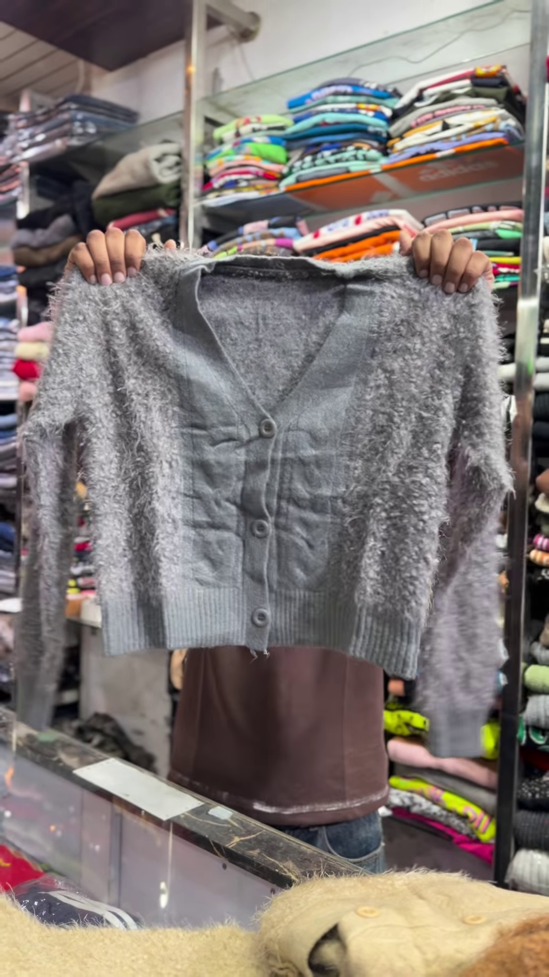 Fuzzy Cropped Cardigan | Cozy Texture, Cute Proportions ✨ - Image 3