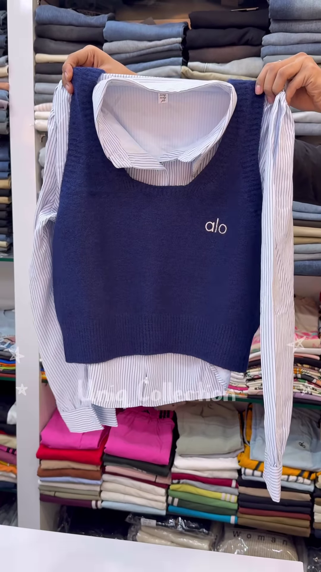 Pre‑Layered Shirt + Knit Vest Top | Prep In One Step 🧊 - Image 3