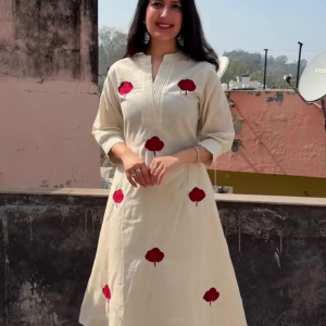 Red Blossom Kurta Set