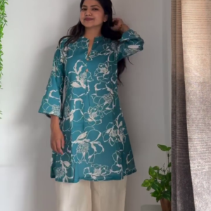 Teal Bloom Kurta Set
