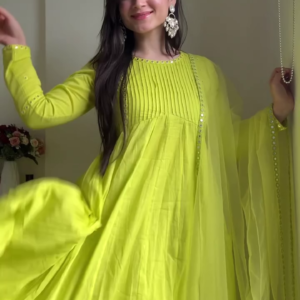 . Lime Yellow Ethnic Set