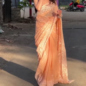Peach Saree Elegance